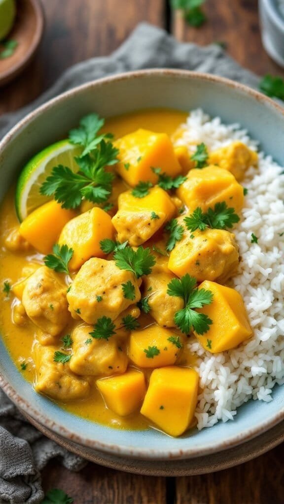 Delicious Mango Coconut Chicken Curry