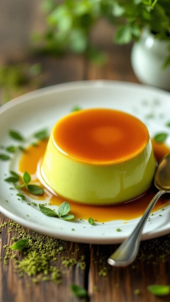 Indulgent Matcha Green Tea Flan