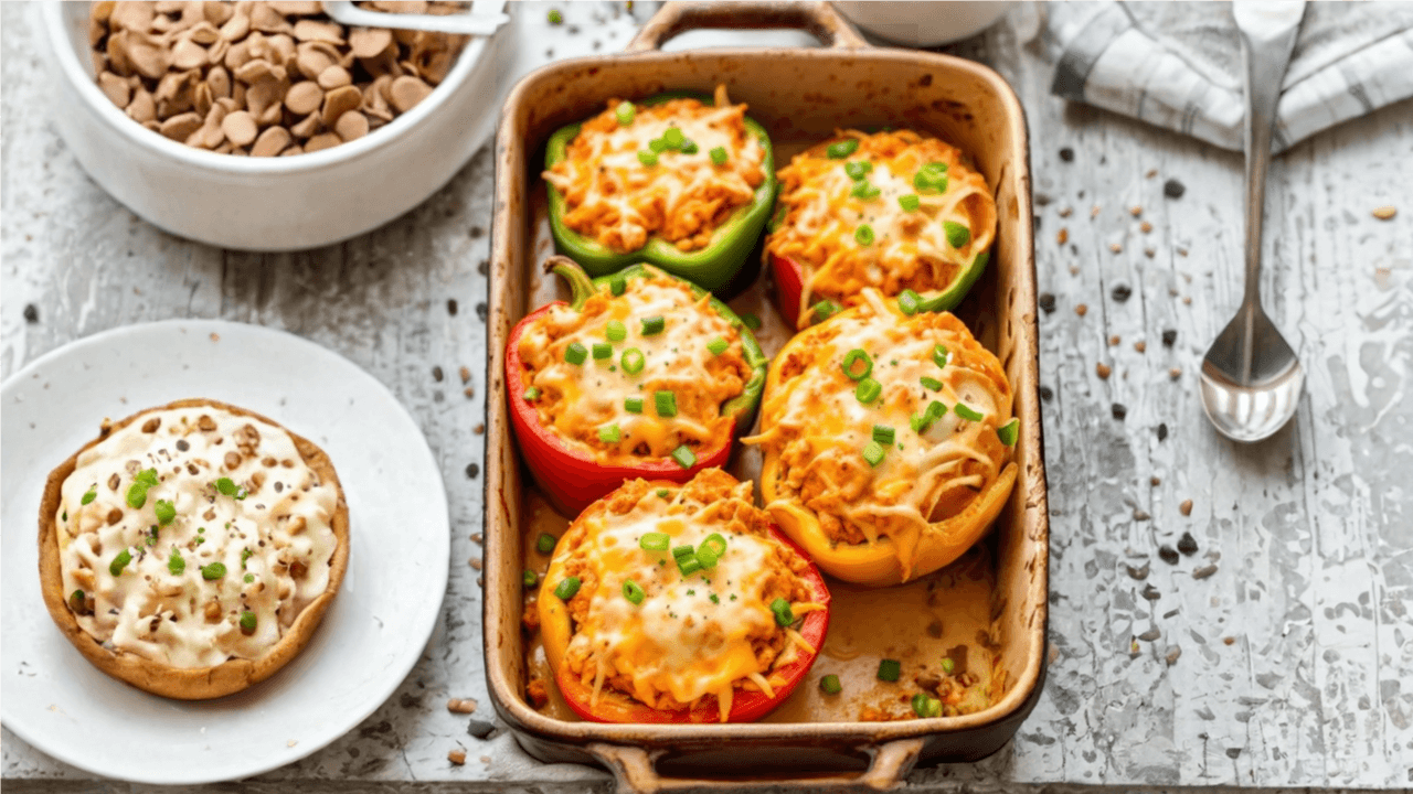 Buffalo Chicken Stuffed Peppers