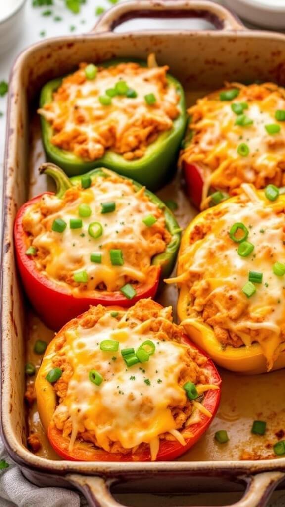 Delicious Buffalo Chicken Stuffed Peppers Recipe