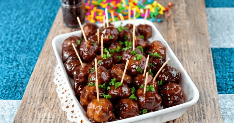Dr. Pepper Glazed Meatballs