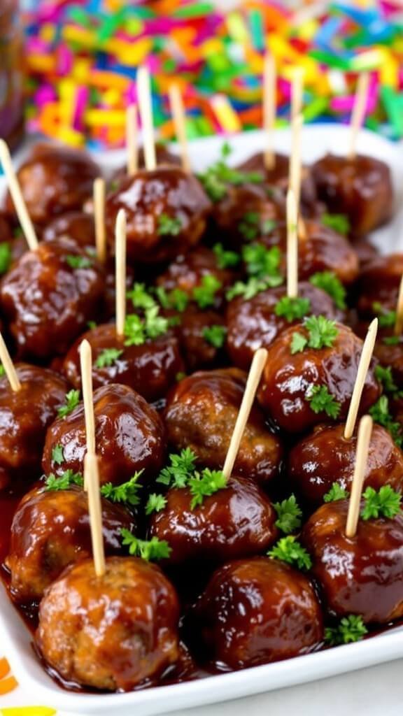 Dr. Pepper Glazed Meatballs