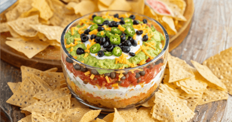 Delicious and Colorful Seven-Layer Dip