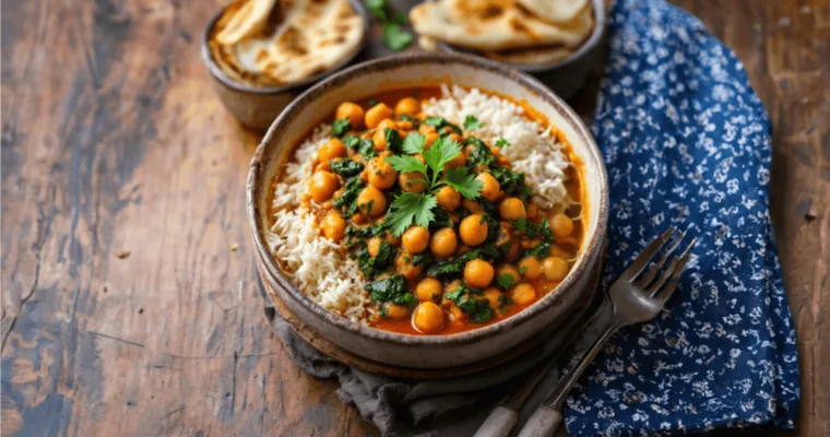Spicy Chickpea and Spinach Curry (Chana Palak Masala)