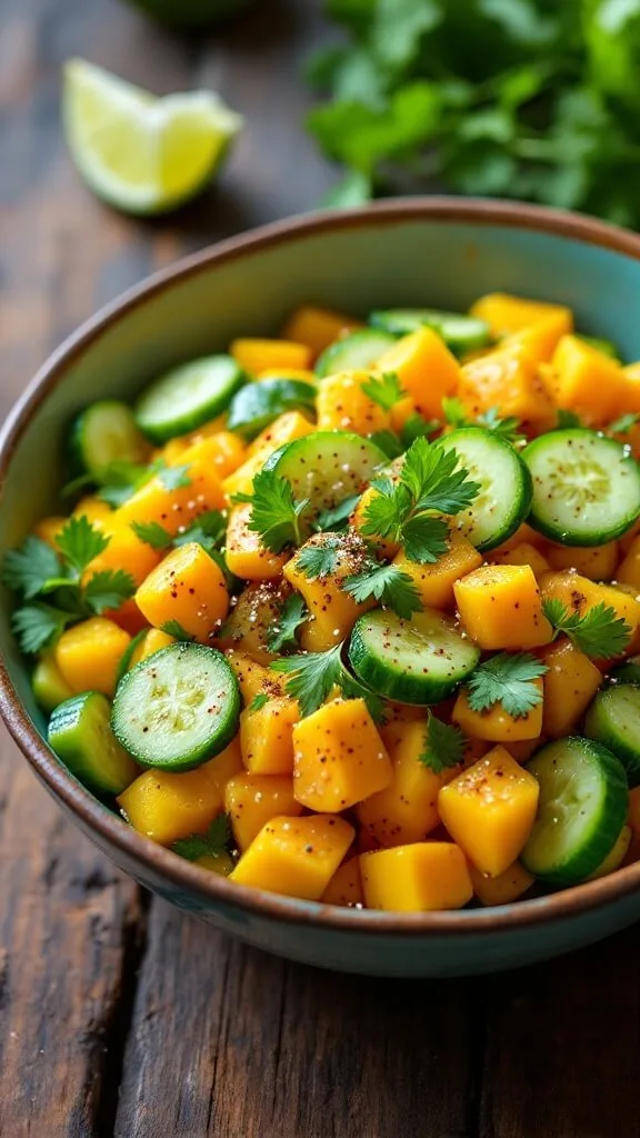 A Delightful Cucumber and Mango Salad with Tajín