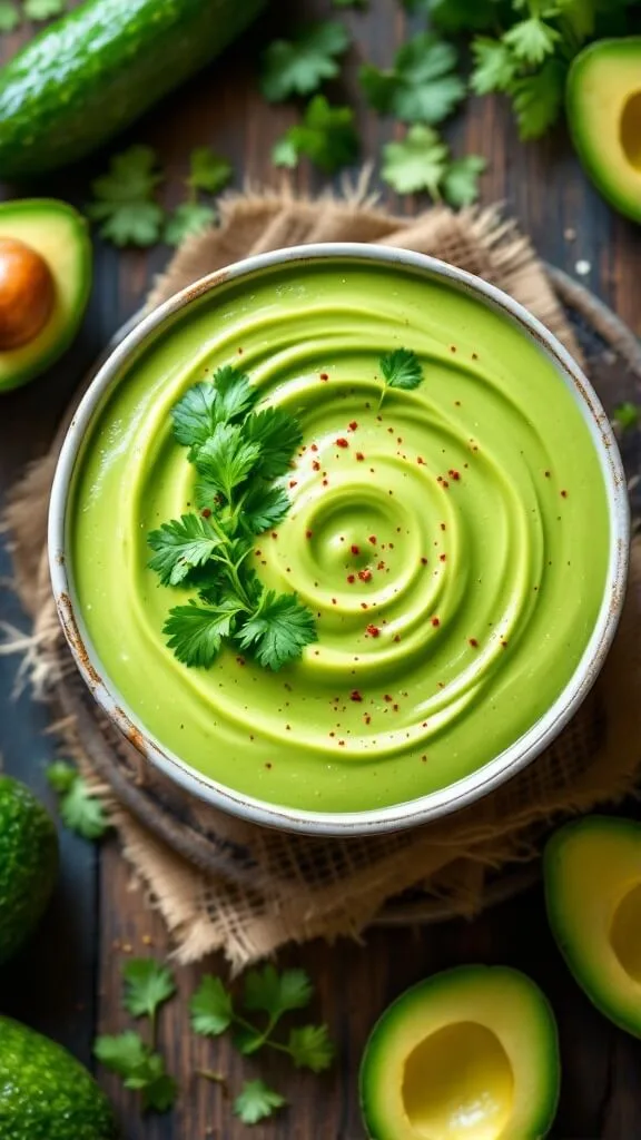 A Light and Creamy Cucumber Avocado Soup