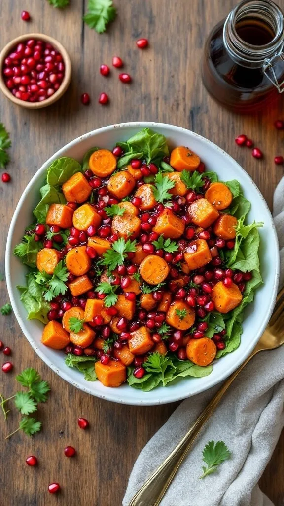 A Refreshing and Colorful Pomegranate and Roasted Carrot Salad