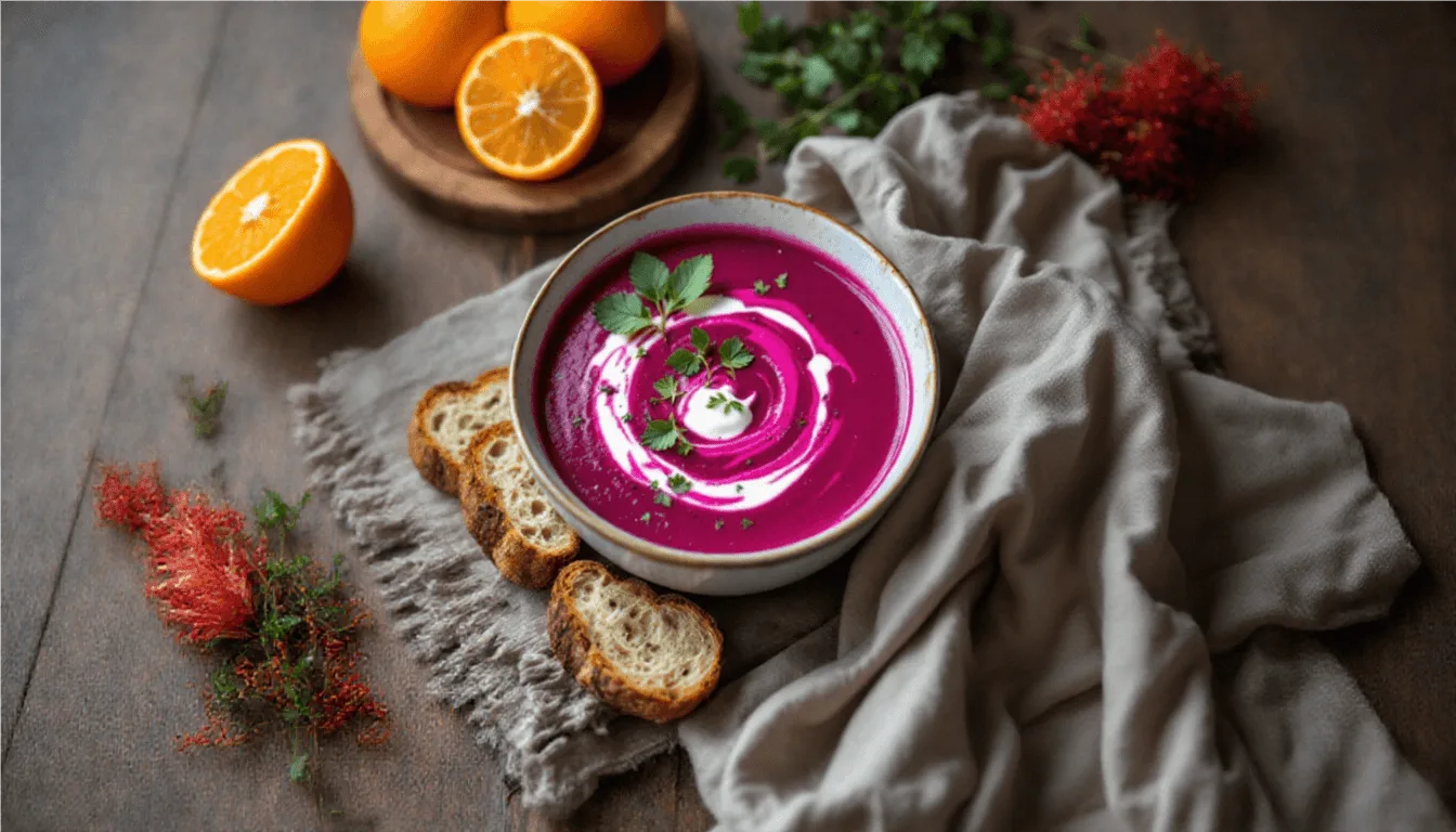 Vibrant Beetroot & Orange Soup – A Sweet and Tangy Delight!
