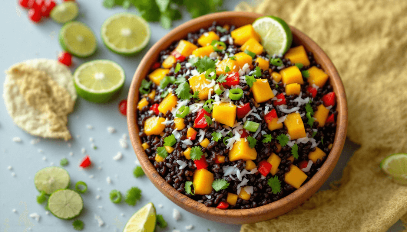 Tropical Black Rice Salad with Mango and Coconut