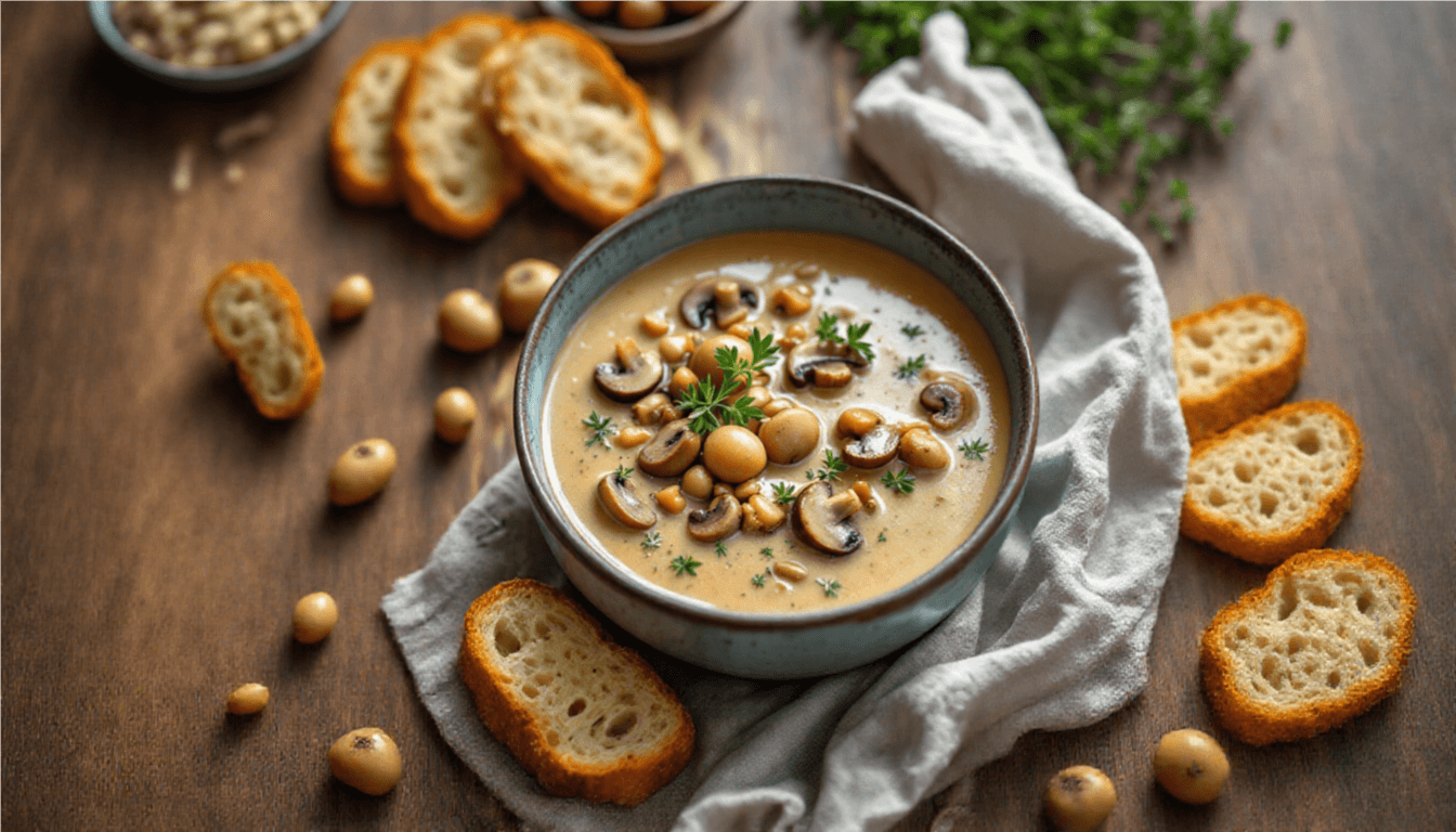 Creamy Chestnut & Mushroom Soup – A Cozy Autumn Delight