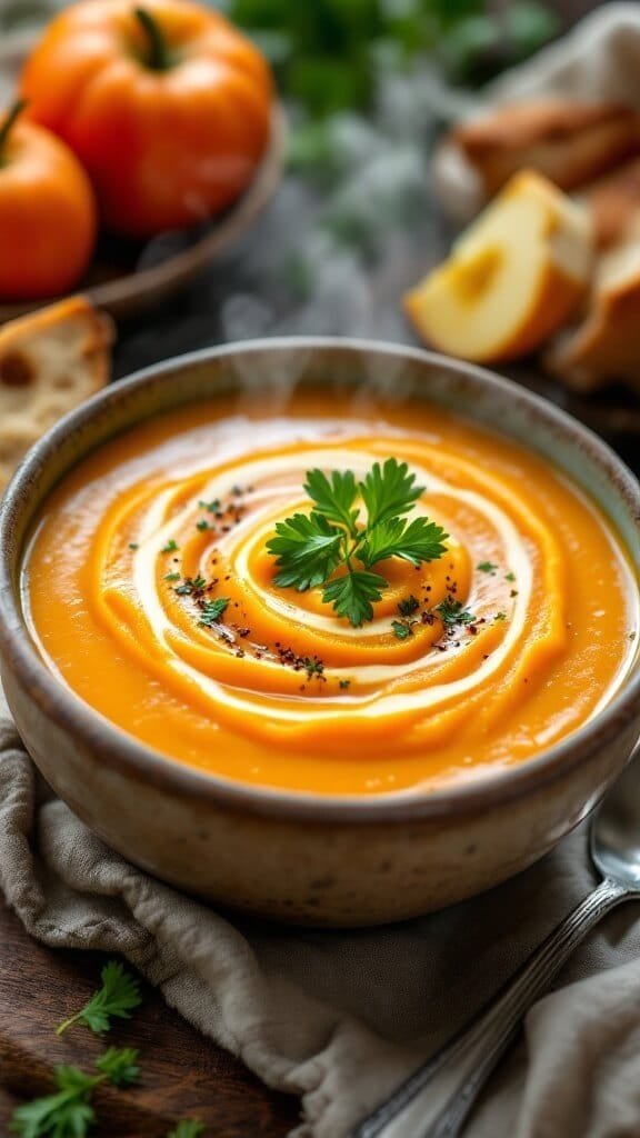 Delicious Butternut Squash and Apple Soup