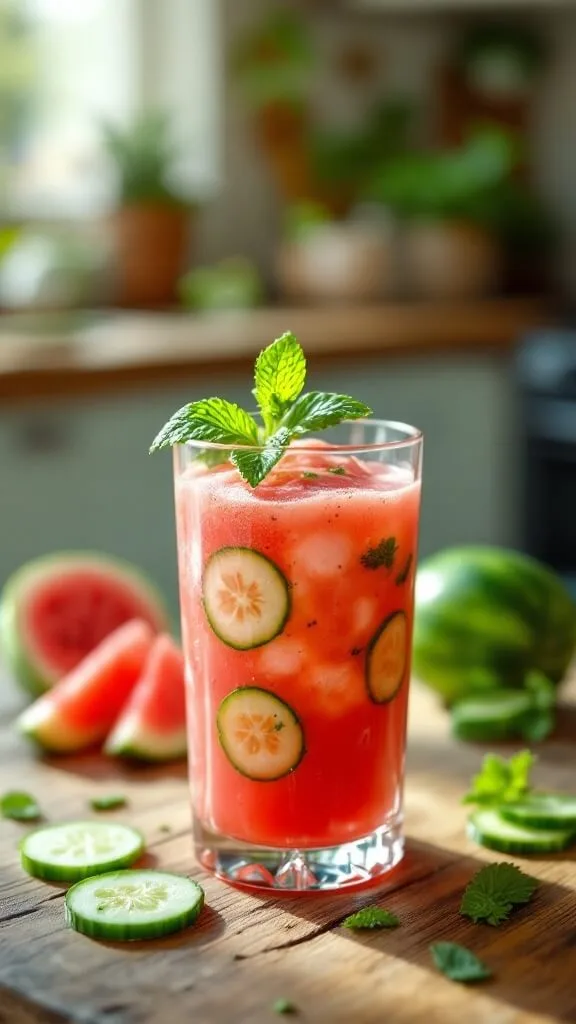 Refreshing Spicy Cucumber Watermelon Smoothie