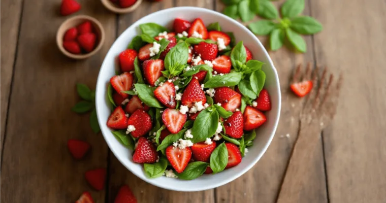 A Perfect Summer Salad with Strawberry and Basil