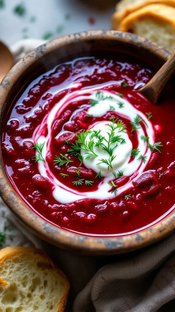 Classic Hot Beet Borscht Recipe