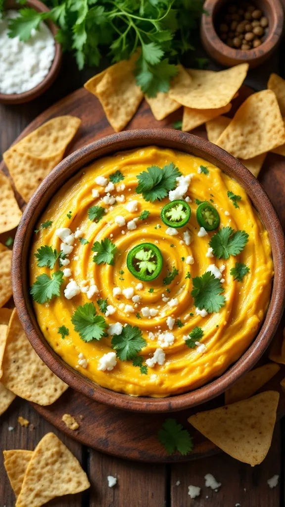 Creamy Elote Dip served with tortilla chips