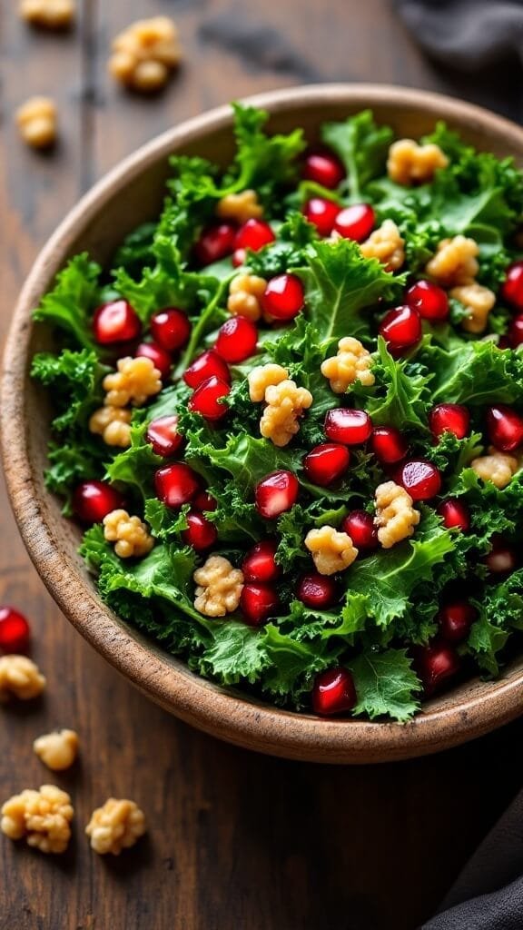 A Refreshing Kale Salad with Pomegranate