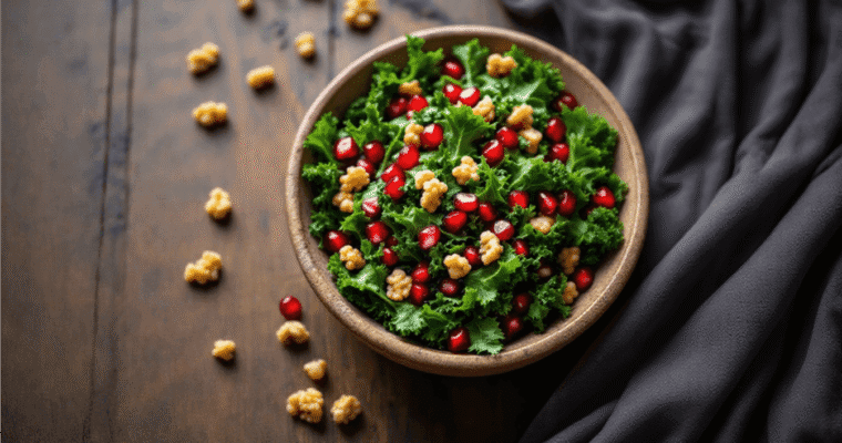 Bright & Bold Kale and Pomegranate Salad