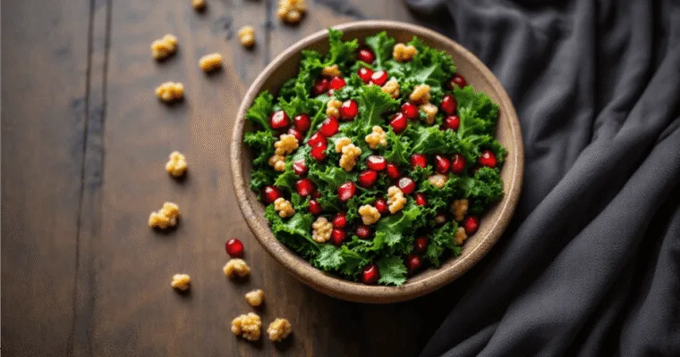 A Refreshing Kale Salad with Pomegranate
