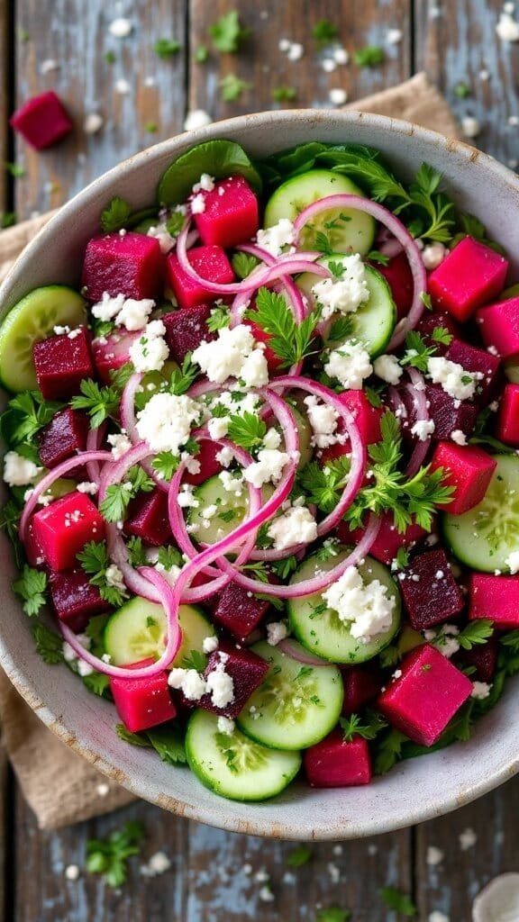The Perfect Cucumber and Beetroot Salad