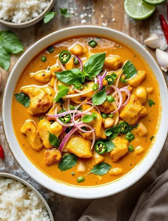 aromatic thai basil chicken curry