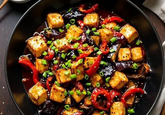 Savory Asian-Style Eggplant & Crispy Tofu Recipe