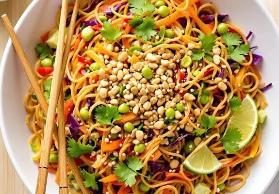 Crunchy Asian Peanut Noodle Salad Recipe