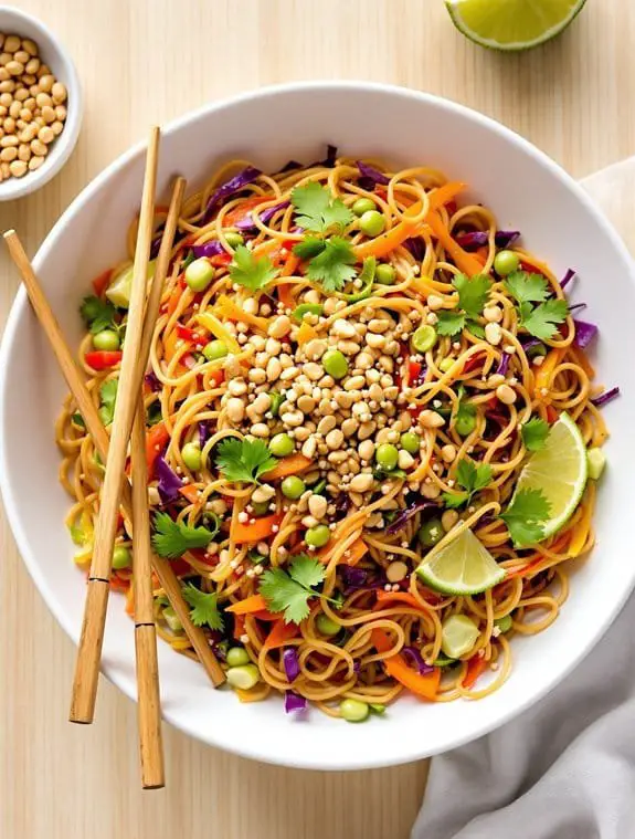 Crunchy Asian Peanut Noodle Salad Recipe