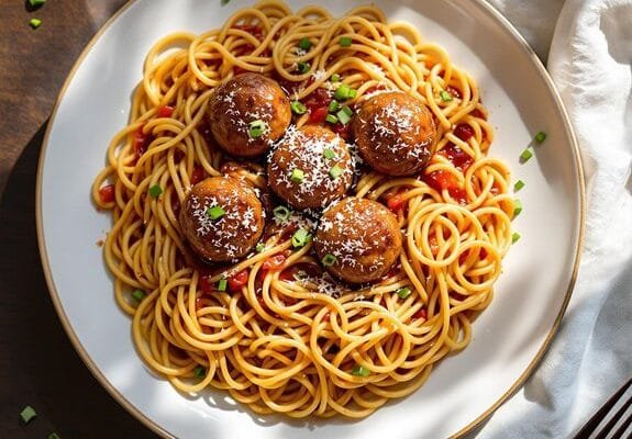 asian spaghetti meatballs recipe