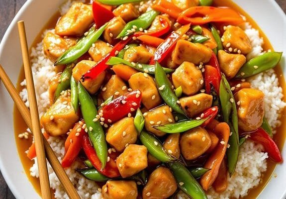 asian themed chicken stir fry