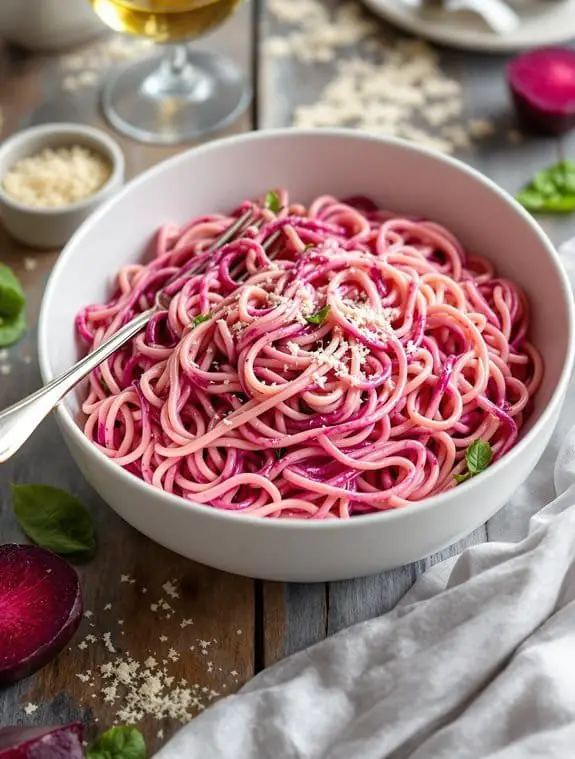 Pink & Creamy Beet Alfredo Pasta Recipe