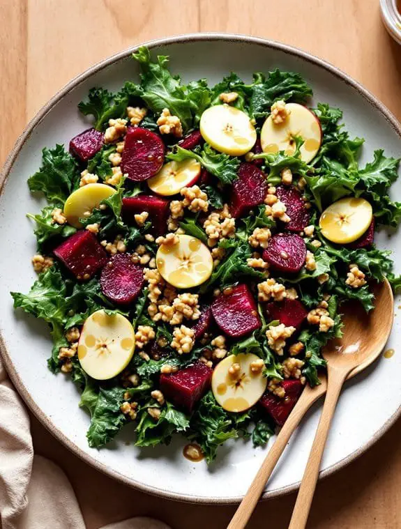 Sweet & Earthy Roasted Beet-Apple Kale Salad Recipe