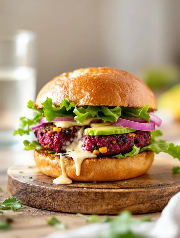 beetroot and black bean burgers