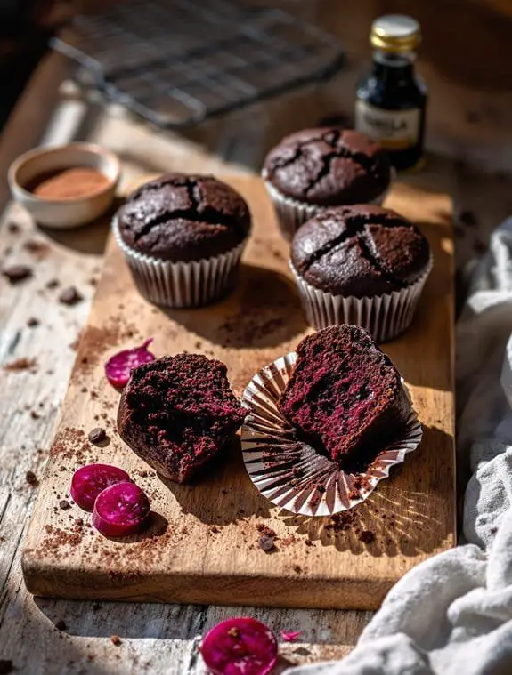 Fudgy Hidden-Vegetable Beetroot Chocolate Muffins Recipe