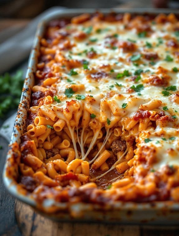 cheesy italian sausage baked ziti