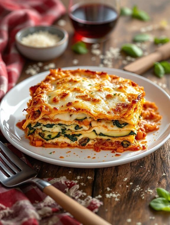 Cheesy Italian Vegetarian Lasagna Recipe