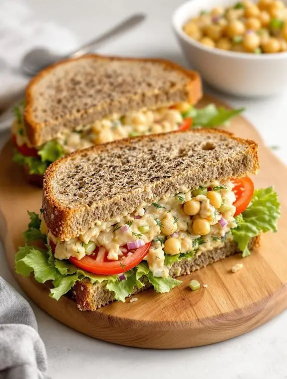 chunky chickpea sandwich preparation