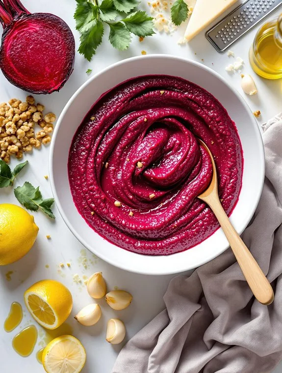 Vibrant Pink Walnut Beetroot Pesto Recipe