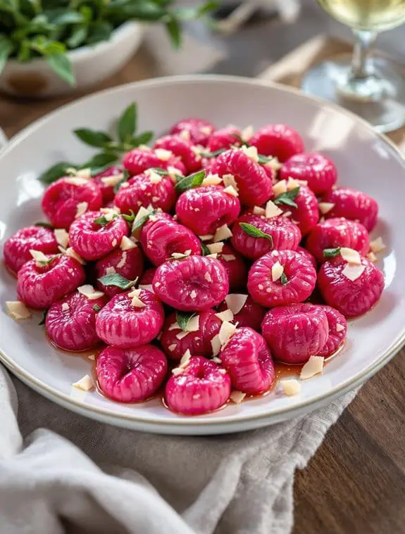 colorful homemade beetroot gnocchi