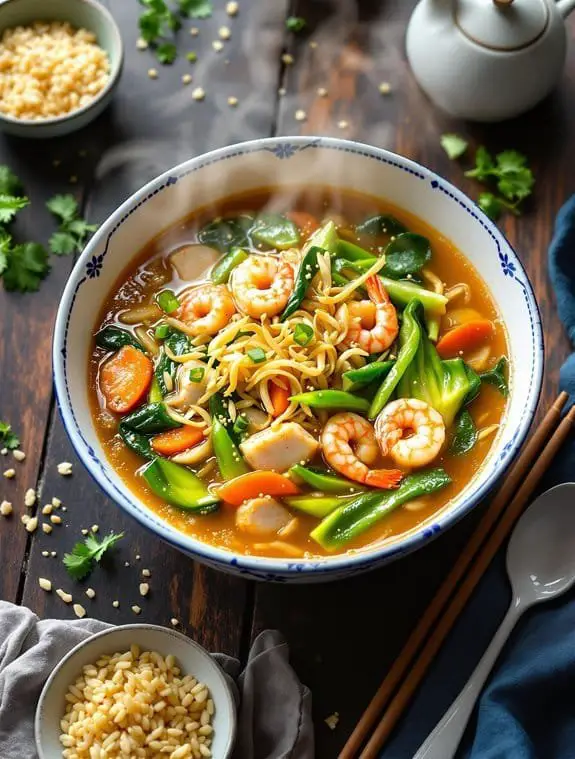 Sizzling Golden Rice Soup: A Comforting Asian Recipe