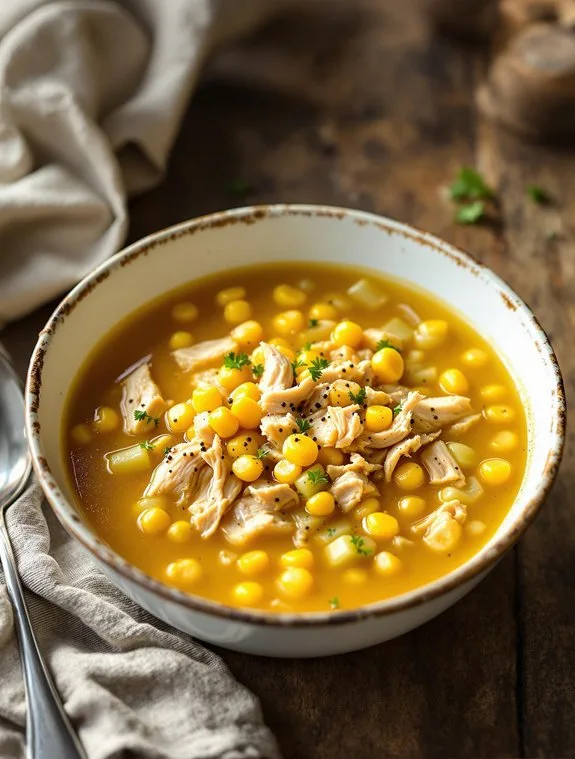 comforting chicken corn soup