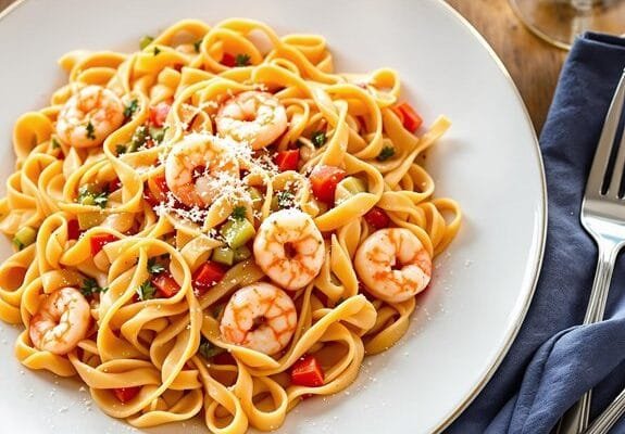 comforting creamy shrimp pasta