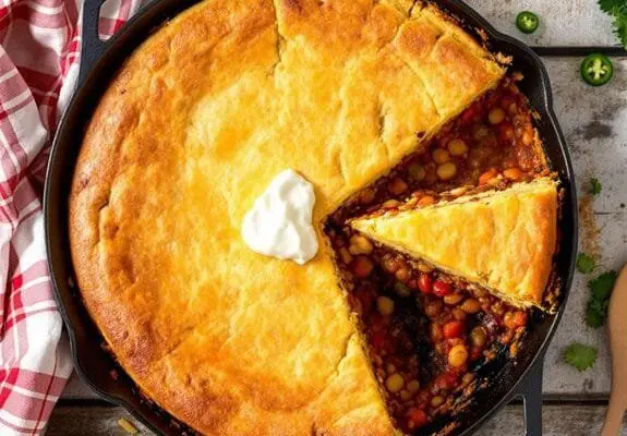 Skillet Cornbread Chili Casserole Recipe