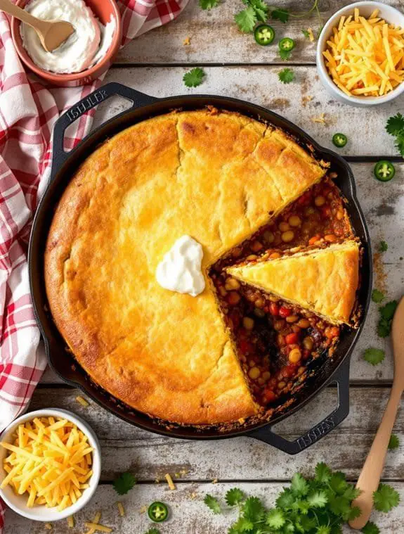 Skillet Cornbread Chili Casserole Recipe