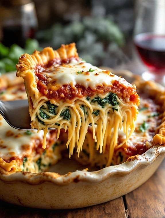 cozy family style spaghetti pie