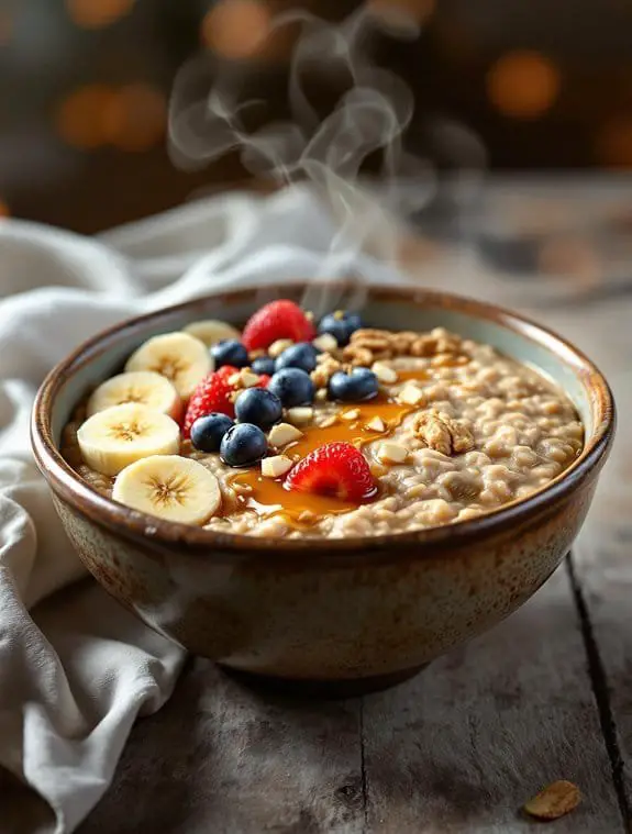 cozy oatmeal with fruit