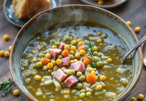 cozy pea and ham soup