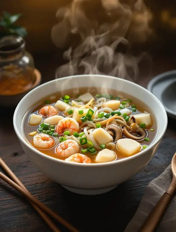 cozy seafood and tofu soup