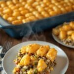 cozy tater tot hotdish assembly