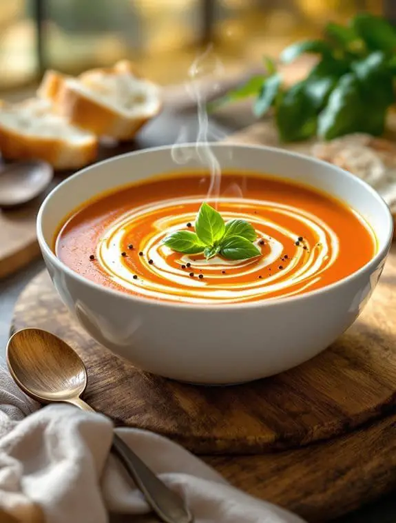 cozy vegan tomato basil soup
