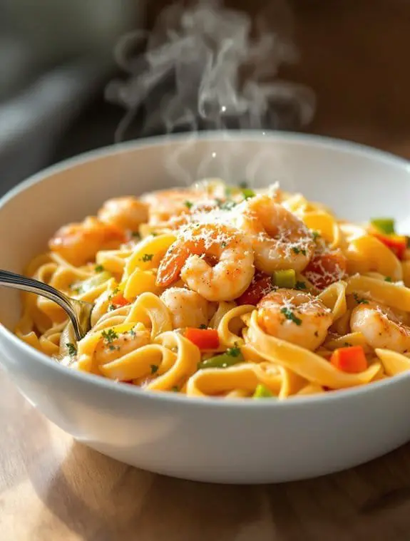 creamy cajun shrimp fettuccine